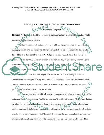 Managing Workforce Diversity: People-Related Business Issues at the Barden Corporation,