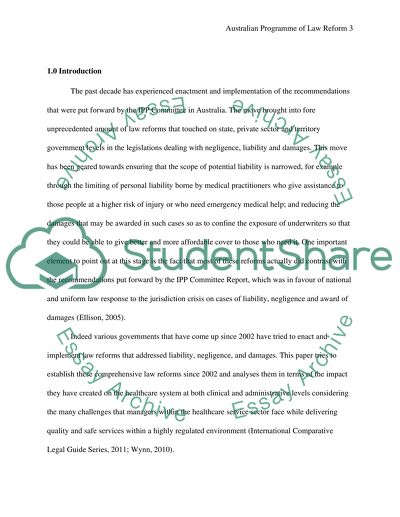 Comprehensive Australian Program of Law Reform