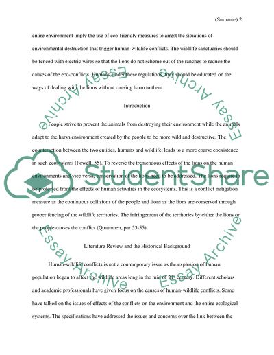 Human-Wildlife Conflicts