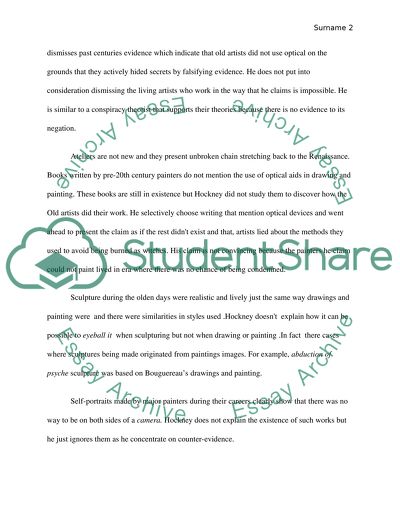 Use of Technology by the Artist of the Renaissance Period