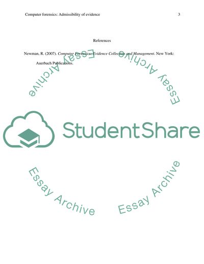 Computer Forensics: Admissibility of Evidence in Criminal Cases