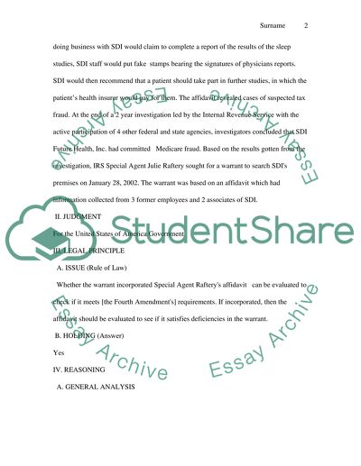 2 page-paper brief for a case