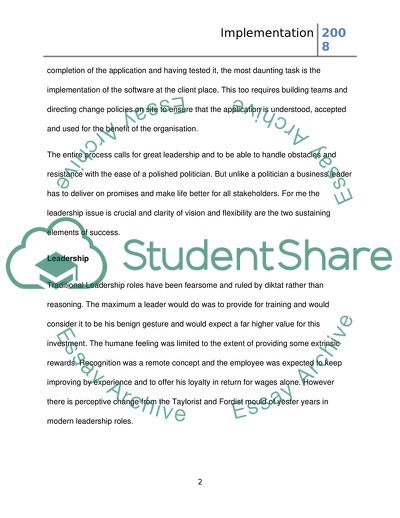 Implementing the Leadership Strategies