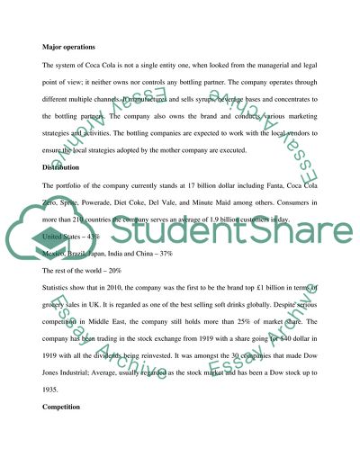 Financial Analysis of Coca Cola