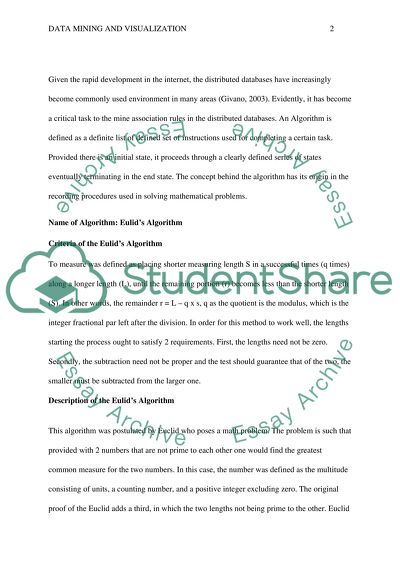 Data Mining and Visualization