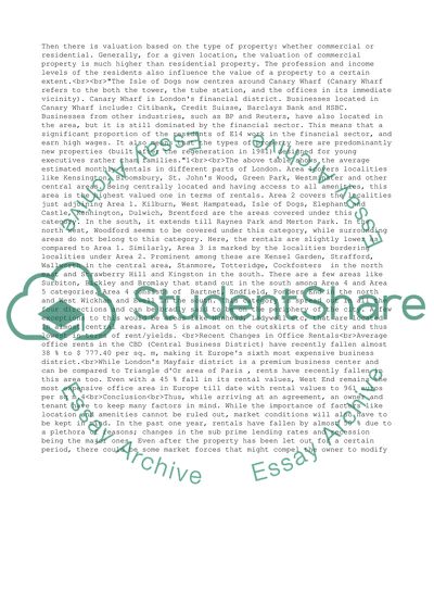 Property Valuation Exercise: London