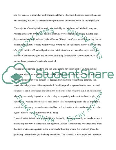 Indicator of Business Assessment on Nursing Homes