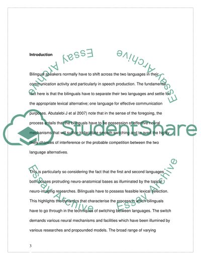 The cost of language switch of Billinguals