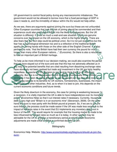 Should the UK join the euro