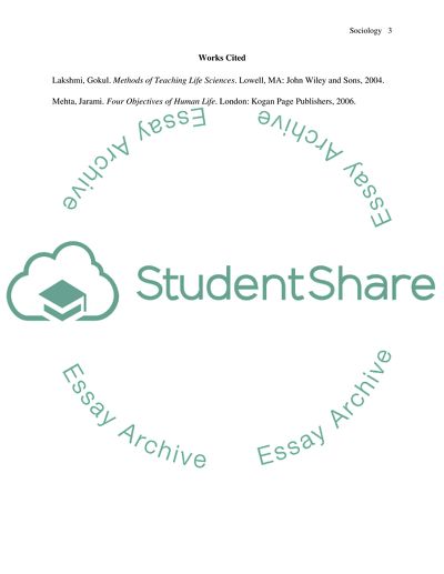 Objectivesof HumanLife