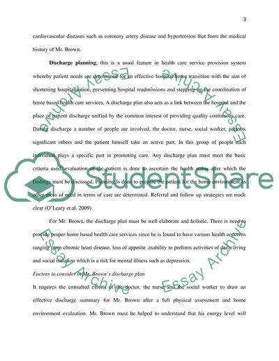 Discharge Planning Essay Example | Topics and Well Written Essays