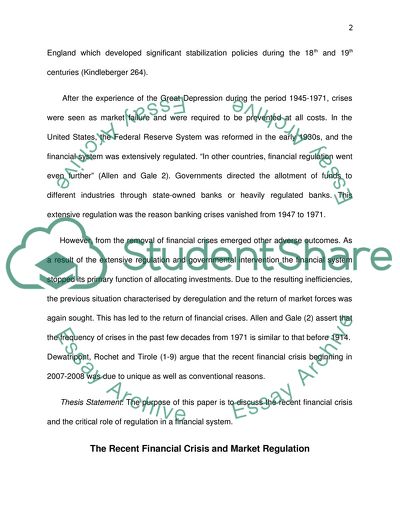 Financial Market Crises in the 20th Century