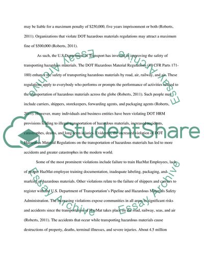 Transportation of Hazardous Materials