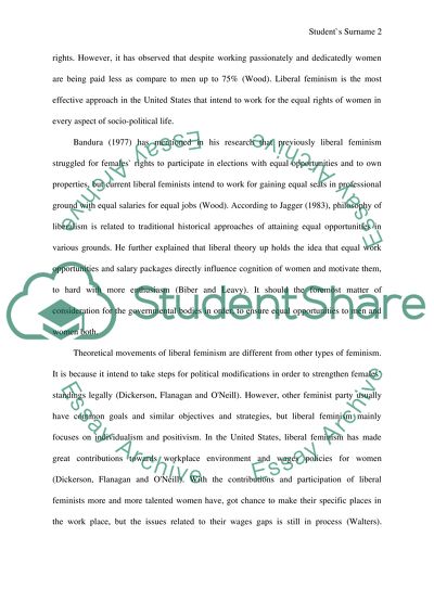 Liberal and Socialist Feminist Approach Towards Wage Gap in the US