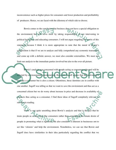 Morality, Money and Motor Cars by Reading Norman Bowie