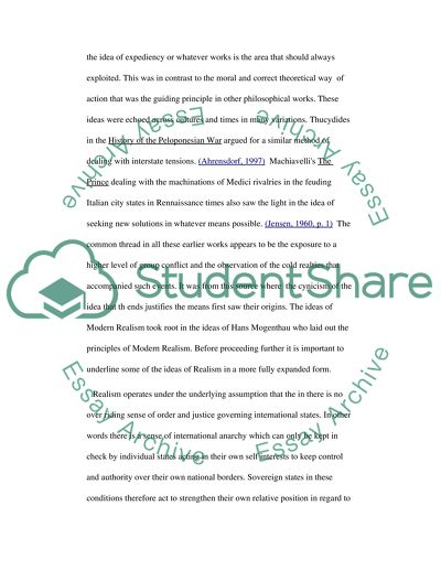 Realism and Idealism in International Relations