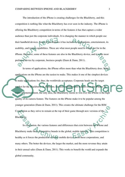 Comparing between iPhone and Blackberry