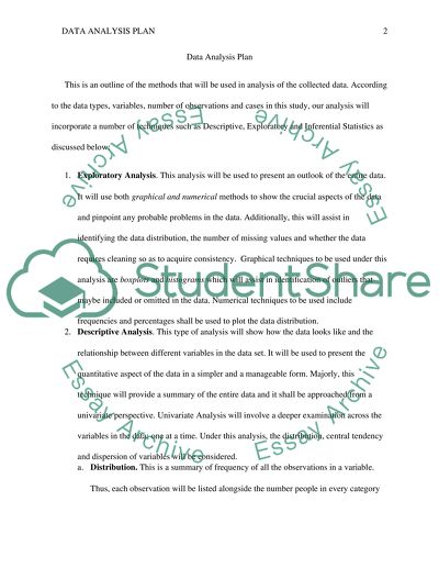 Healthcare research report---Analysis Plan