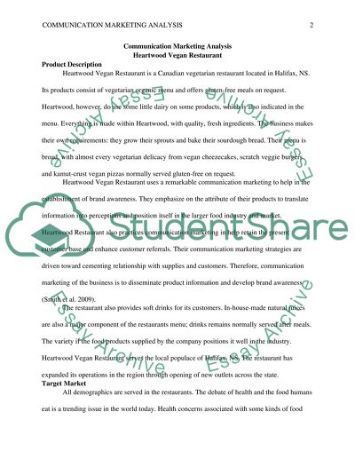 Heartwood Vegan Restaurant: Communication Marketing Analysis