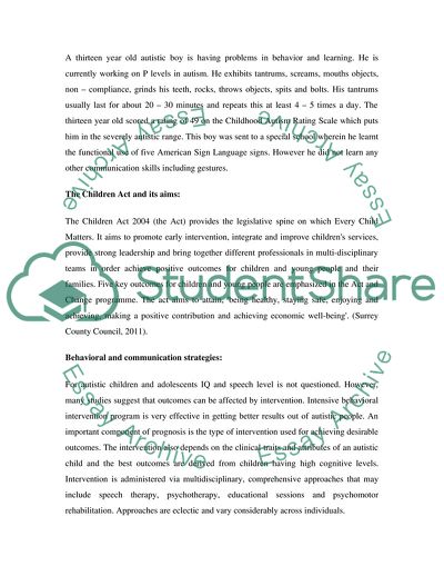 Why Autistic Children have Difficulties with Behavior