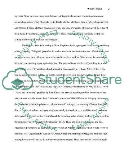 Issues Concerning Saving African Elephants