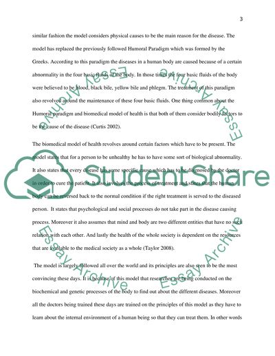 The biomedical model of health