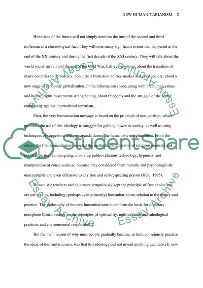 Ideas of New Humanitarianism for Disaster Response, Reconstruction and Mitigation