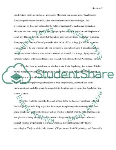 Social Psychology in Systems of Science and Knowledge