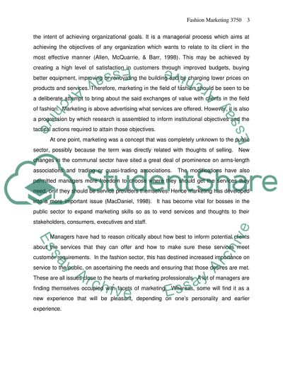 Application of Market Mix to the Marketing of Fashion Products