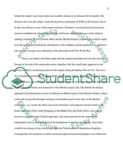 The End of the Ottoman Empire