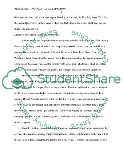 Organizational Security Expansion