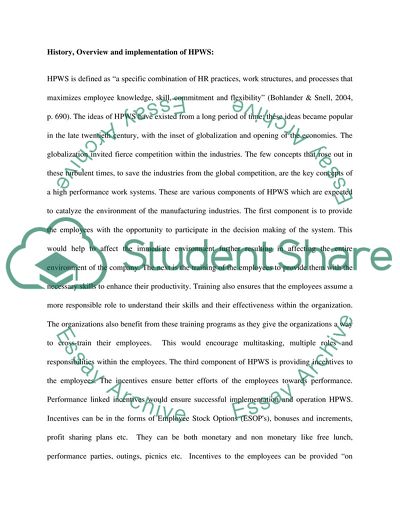 High Performance Work Systems