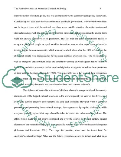 Arts and Cultural Policy in Australia