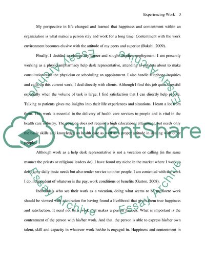 Experiencing Work and Achieving Career Contentment