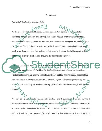 Personal Development Self Management And Reflection Essay