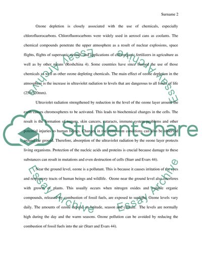 Role of the Ozone Layer in Environmental Well-Being