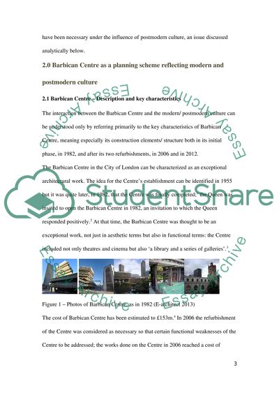 Barbican Centre Description and analysis of motivations behind the planning scheme