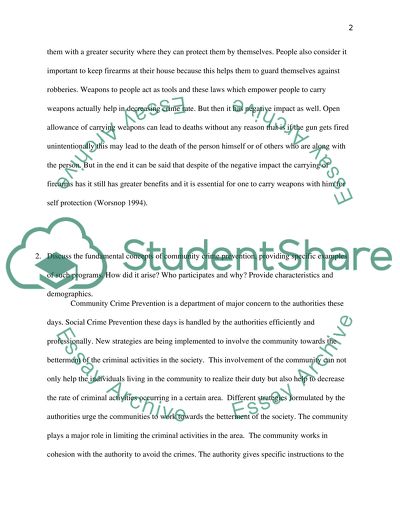 Community Crime Prevention and Models of Prevention