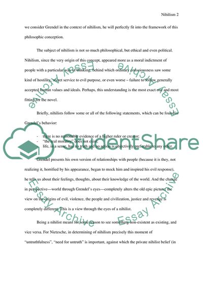 The Topic of Nihilism in Grendel