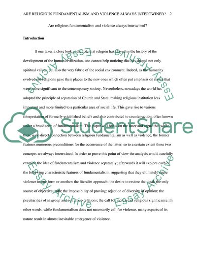 Are Religious Fundamentalism and Violence Always Intertwined