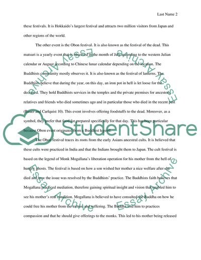 Analysis of Japanese Festivities