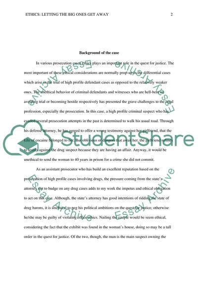 Letting the Big Ones Get Away a Focus on Ethics