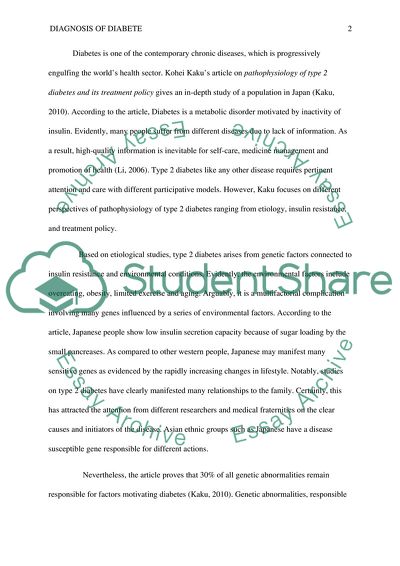Pathophysiology of Type 2 Diabetes and Its Treatment Policy