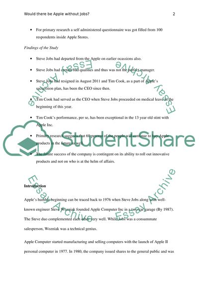 Would there be Apple without Jobs