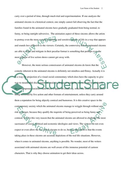 Animated Sitcom and Cartoons