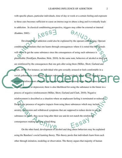 The Learning Influence of Addiction