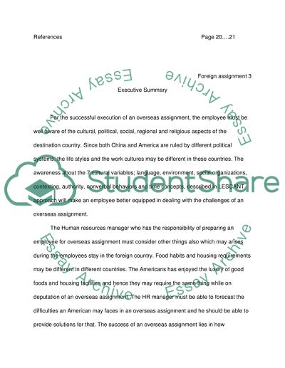 Guidance Required for an American Employee in the Proposed Overseas Assignment in China