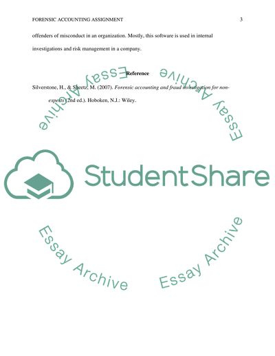 Foensic Accounting Assignment