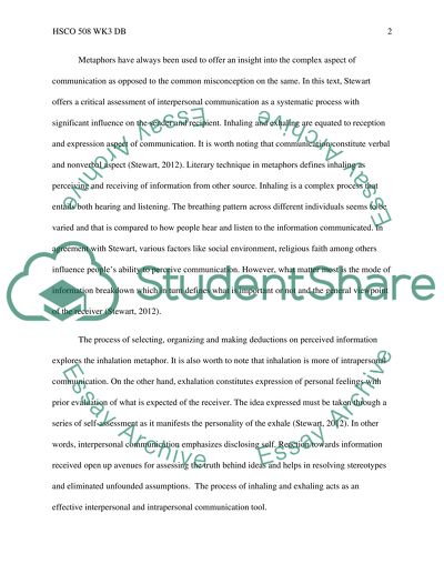 Aspect of Interpersonal Communication