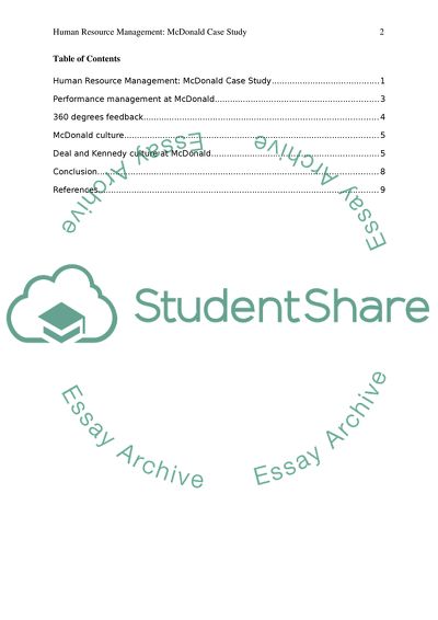 Human Resource Management - McDonalds
